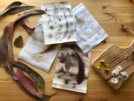 ECO PRINT EM PAPEL COM VAPOR